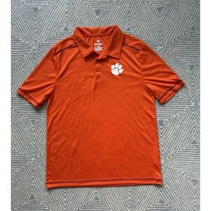 Fanatics Clemson University Polyester Polo Shirt - Orange/White‎ - Large